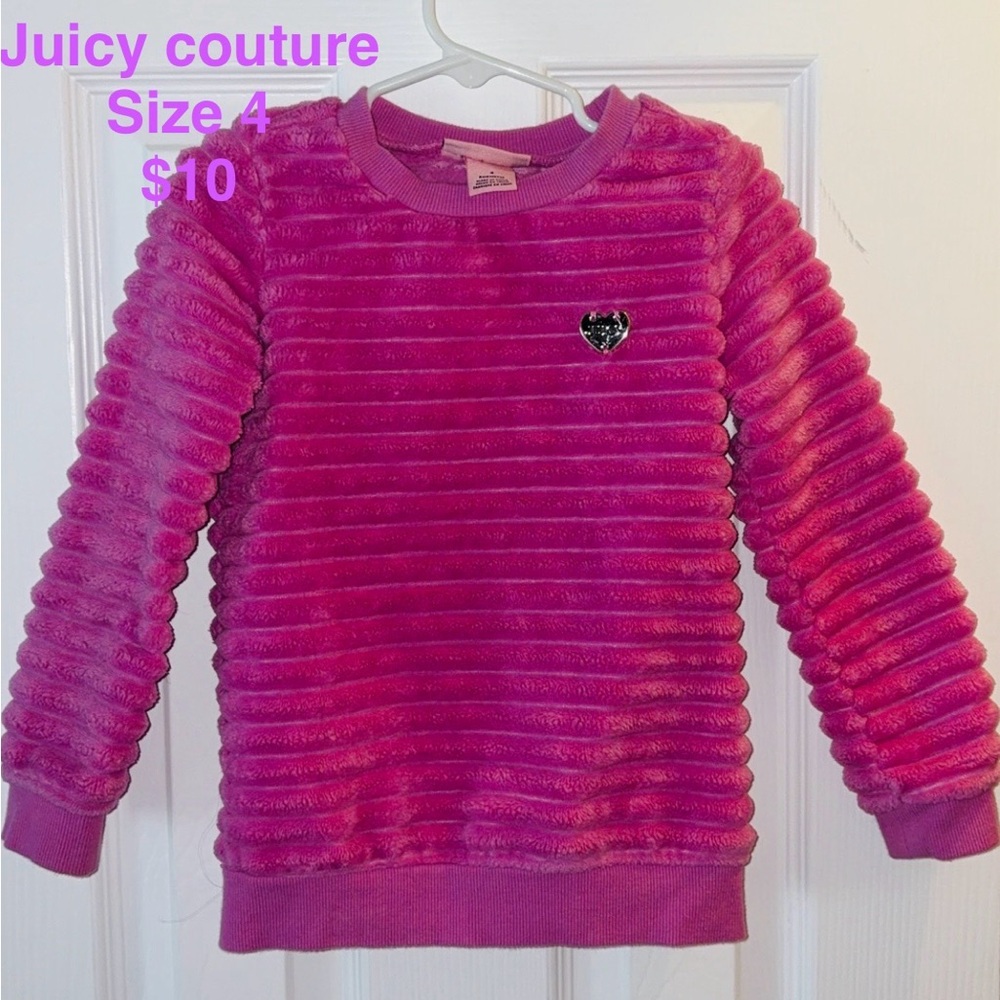 Juicy Couture Fuchsia Ribbed Kids Sweatshirt